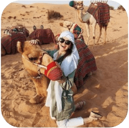 human and camel photo